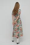 Warehouse Short Sleeve Wrap Midi Dress In Floral thumbnail 3
