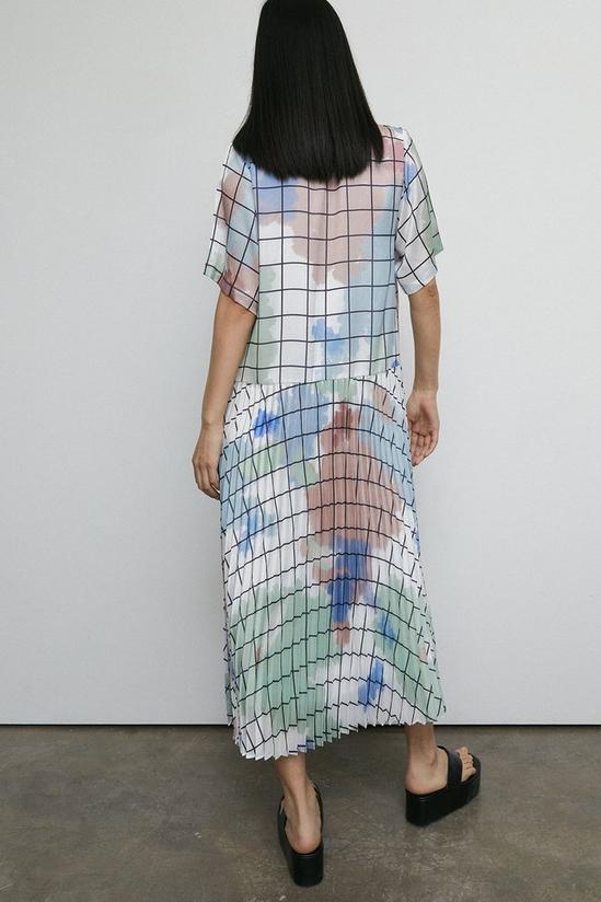 Warehouse Satin Pleated Midi Dress In Print 3