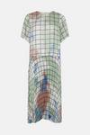 Warehouse Satin Pleated Midi Dress In Print thumbnail 4
