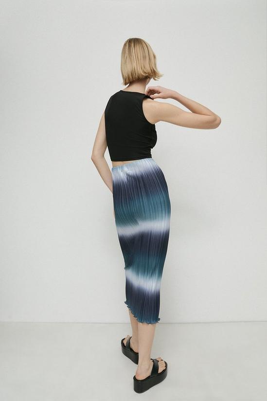 Warehouse Ombre Printed Plisse Midi Skirt 3
