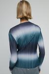 Warehouse Ombre Printed Plisse Long Sleeve Top thumbnail 3