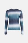 Warehouse Ombre Printed Plisse Long Sleeve Top thumbnail 4