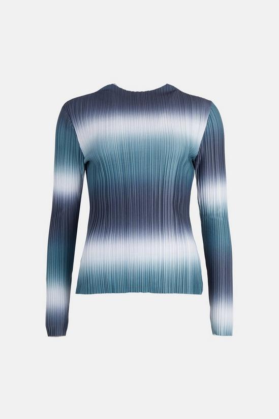 Warehouse Ombre Printed Plisse Long Sleeve Top 4