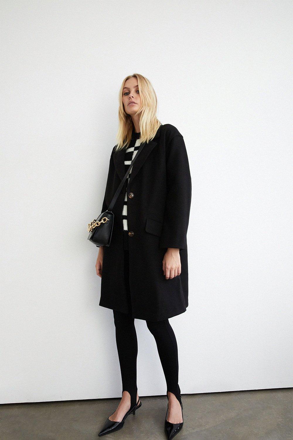 Black tailored coat outlet petite