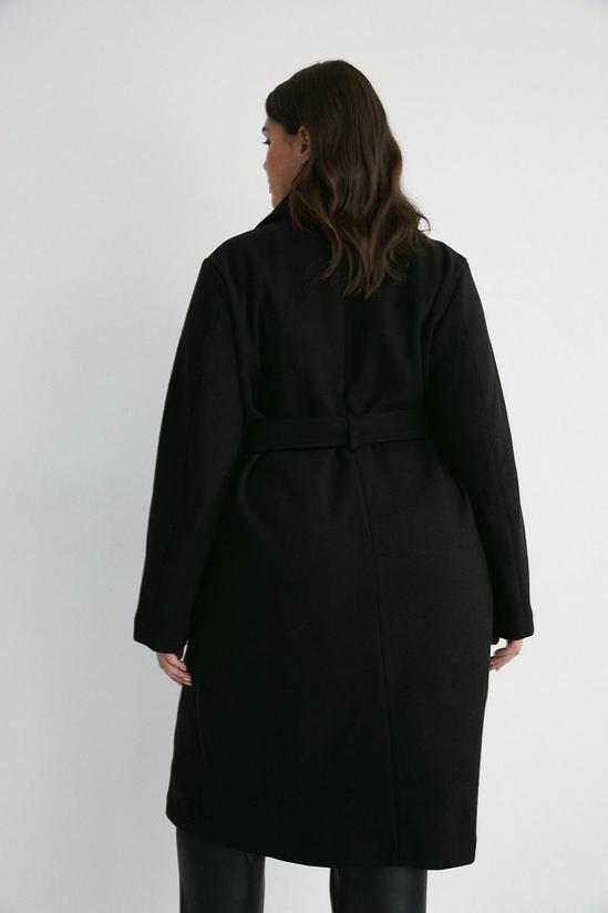 Warehouse Plus Size Wrap Front Belted Coat 3
