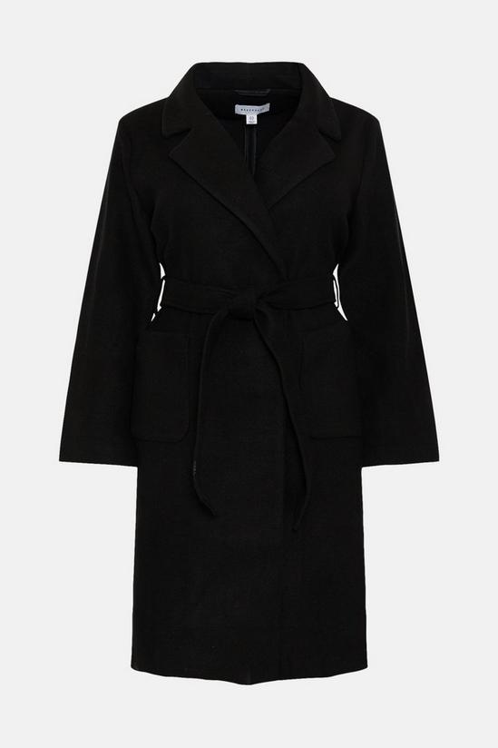Warehouse Plus Size Wrap Front Belted Coat 4