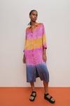 Warehouse Silk Tie Dye Midi Shirt Dress thumbnail 1