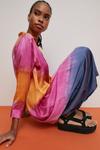 Warehouse Silk Tie Dye Midi Shirt Dress thumbnail 2