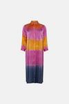 Warehouse Silk Tie Dye Midi Shirt Dress thumbnail 4