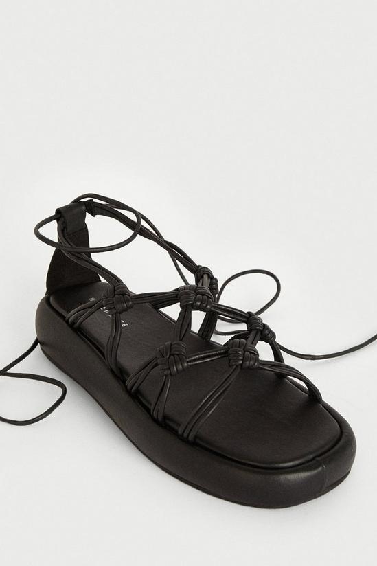 Warehouse Real Leather Knotted Flatform Sandal 3