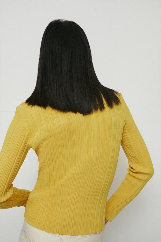Warehouse Rib Knit Jumper With Contrast Placket 3
