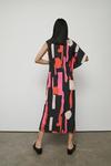 Warehouse Abstract Print Asymmetric Sleeve Midi Dress thumbnail 3