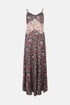 Warehouse Petite Lace Satin Midi Dress In Mixed Print thumbnail 4