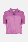 Warehouse Plus Size Satin Short Sleeve Resort Shirt thumbnail 4