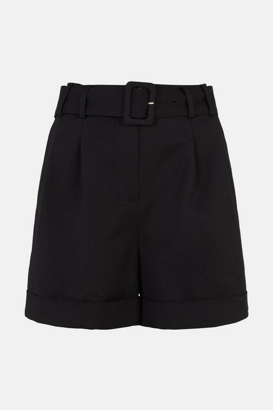 Warehouse Petite Compact Cotton Belted Shorts 4