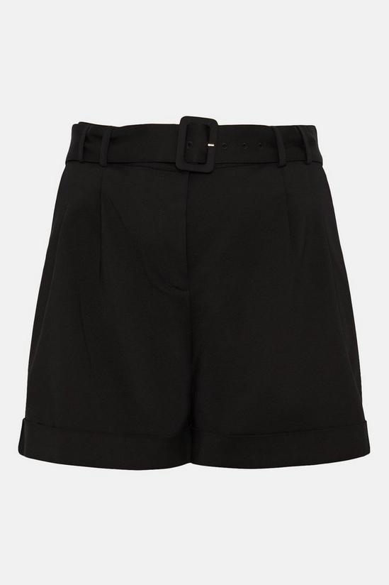 Warehouse Plus Size Compact Cotton Belted Shorts 4