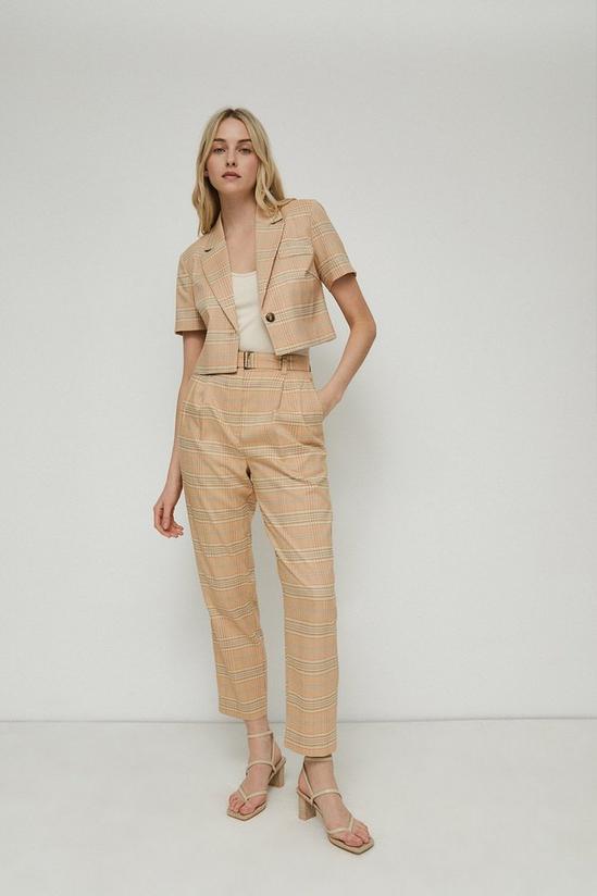 Warehouse Checked Belted Peg Trousers 1