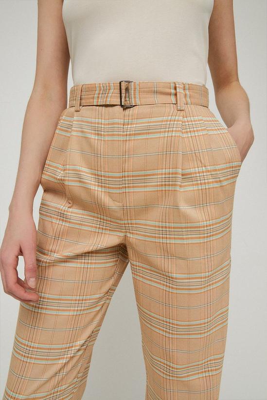 Warehouse Checked Belted Peg Trousers 2