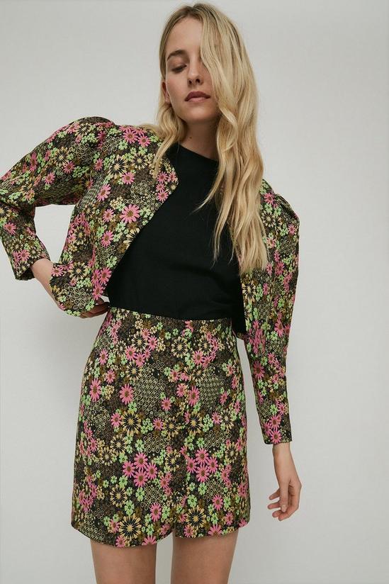 Warehouse Button Through Floral Pelmet Skirt 1