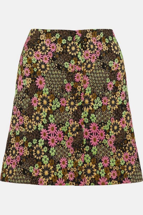 Warehouse Button Through Floral Pelmet Skirt 4