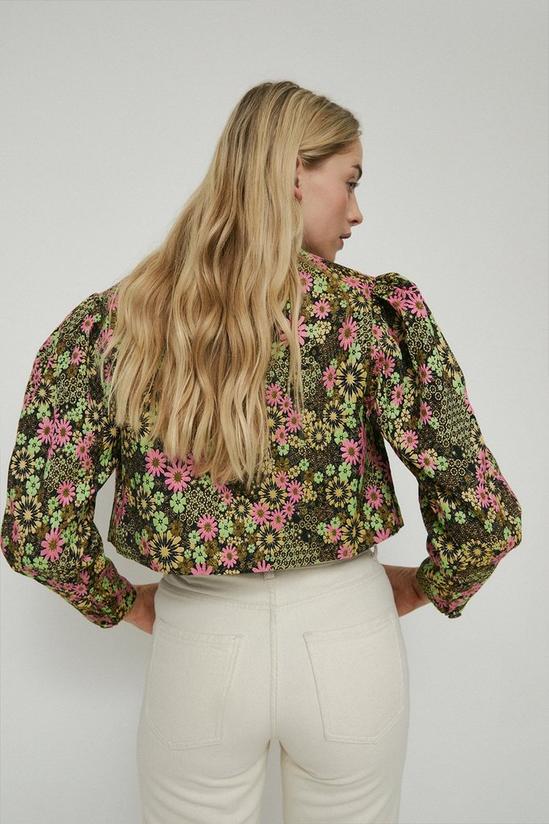 Warehouse Cropped Floral Button Through Jacket 3