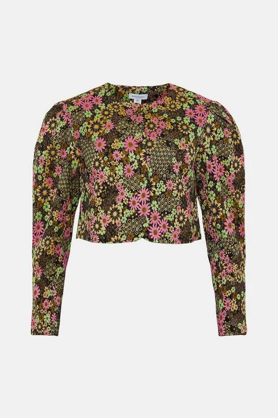 Warehouse Cropped Floral Button Through Jacket 4