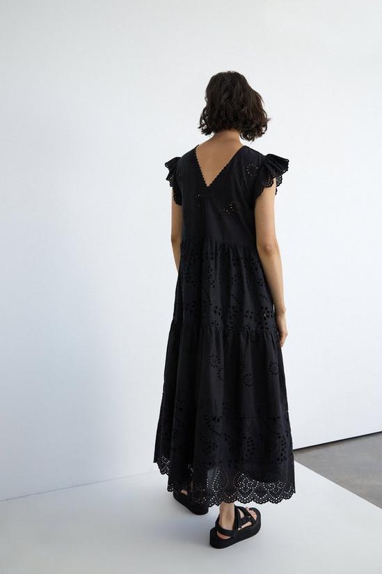 Warehouse Broderie Mix Tiered Midi Dress 3
