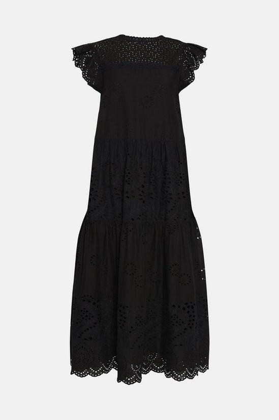 Warehouse Broderie Mix Tiered Midi Dress 4