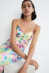 Warehouse Button Through Cami Midi Dress In Floral thumbnail 2