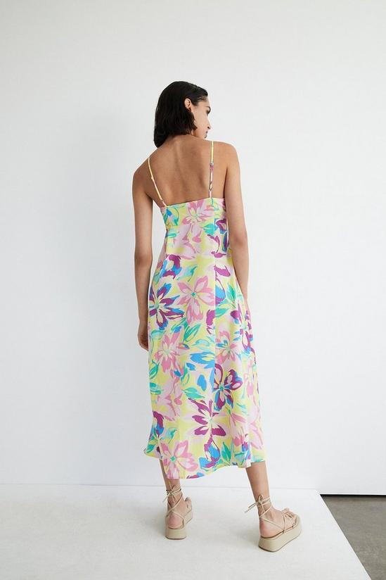 Warehouse Button Through Cami Midi Dress In Floral 3