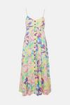 Warehouse Button Through Cami Midi Dress In Floral thumbnail 4