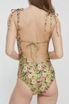 Warehouse Floral Ribbed Tie Shoulder Cupped Swimsuit thumbnail 3