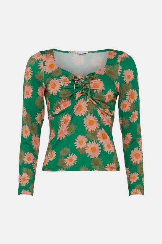 Warehouse Floral Print Sweetheart Neck Top 4