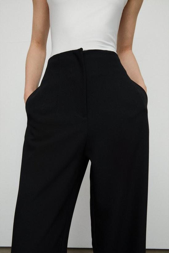 Warehouse Flat Fronted Tailored Wide Crop Trouser 2