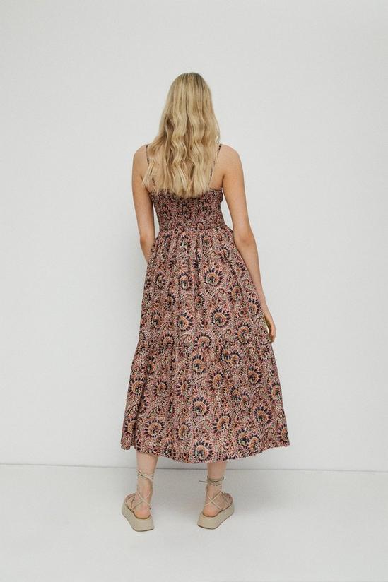 Warehouse Paisley Smocked Bodice Cami Midi Dress 3