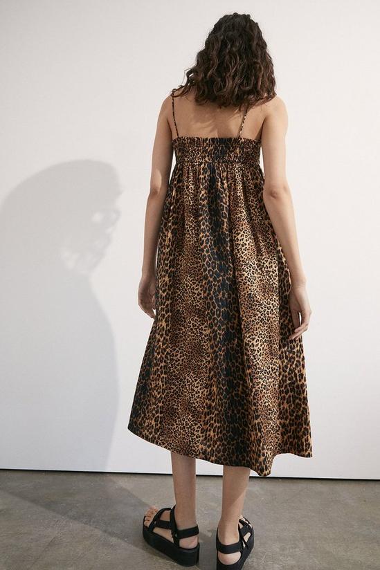 Warehouse Leopard Smocked Strappy Cami Midi Dress 3