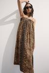 Warehouse Petite Leopard Smocked Cami Midi Dress thumbnail 1