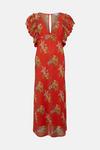Warehouse WH x The British Museum: The Charles Rennie Mackintosh Collection Ruffle Maxi Dress In Floral thumbnail 4