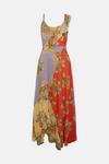 Warehouse Petite WH x The British Museum: The Charles Rennie Mackintosh Collection Mixed Print Wrap Maxi Dress thumbnail 4