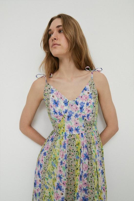 Warehouse Floral Print Mix Cotton Cami Midi Dress 1