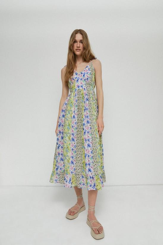 Warehouse Floral Print Mix Cotton Cami Midi Dress 2