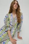 Warehouse Floral Print Mix Cotton Wrap Midi Dress thumbnail 2