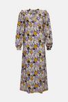 Warehouse V Neck Column Midi Dress In Floral thumbnail 4