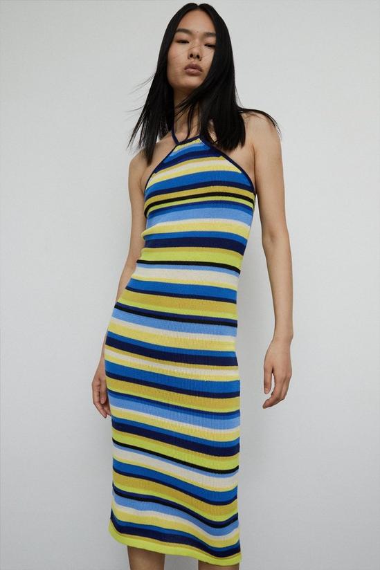 Warehouse Stripe Knit Midi Dress 1