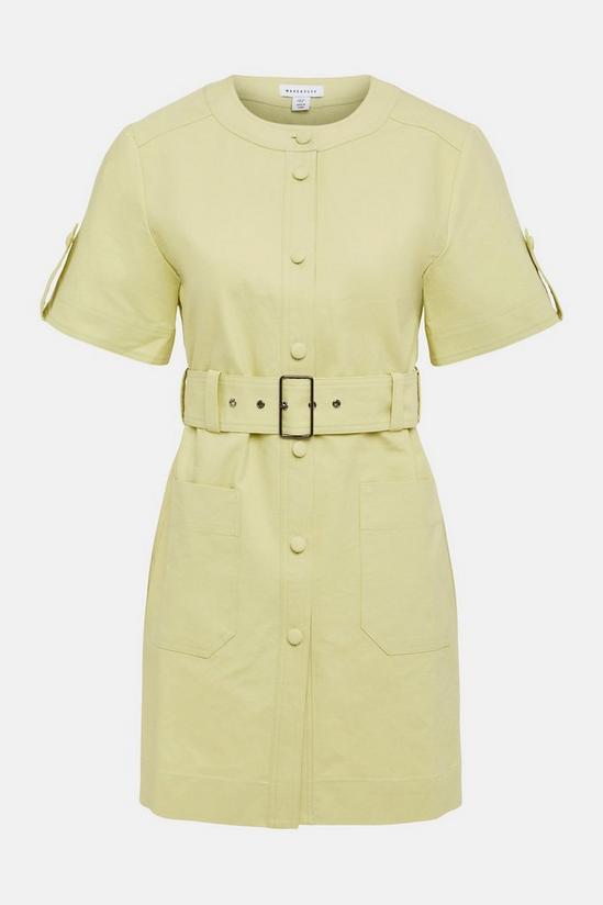 Warehouse Mini Collarless Shirt Dress 4