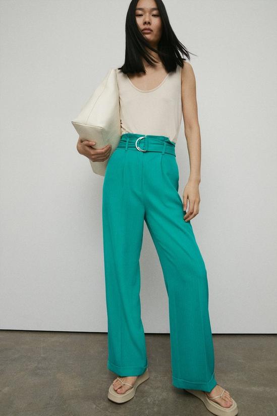 Warehouse Paperbag Wide Leg Trousers 1