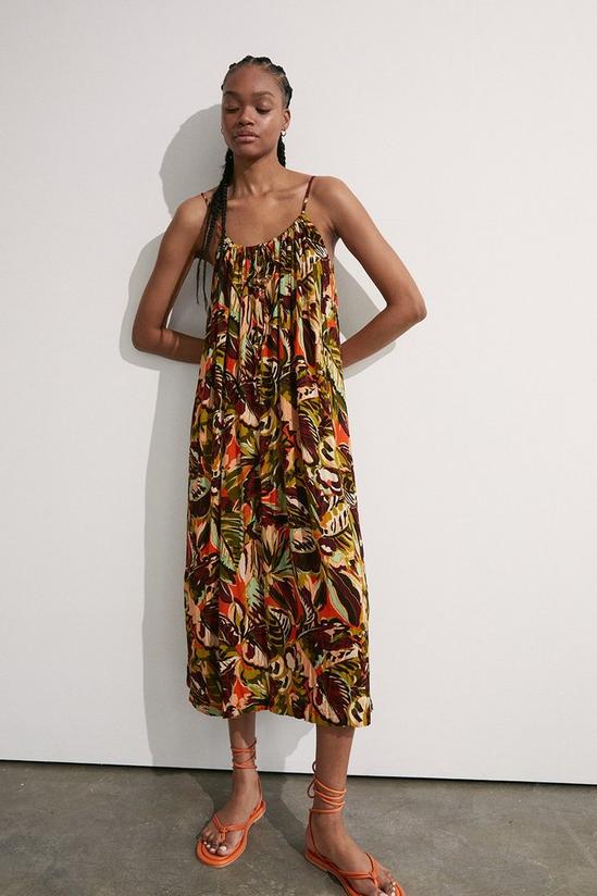 Warehouse Beach Jungle Print Cami Midi Dress 2