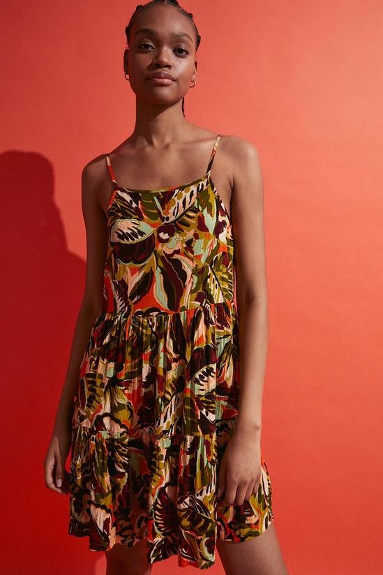 Warehouse Beach Jungle Print Tiered Mini Dress 2