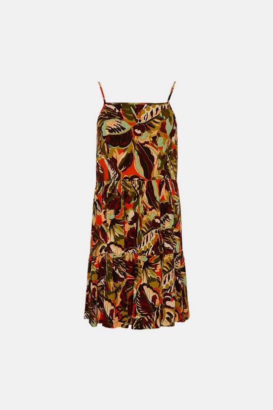 Warehouse Beach Jungle Print Tiered Mini Dress 4