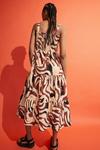 Warehouse Tiger Poplin Shirred Bodice Tiered Midi Dress thumbnail 3